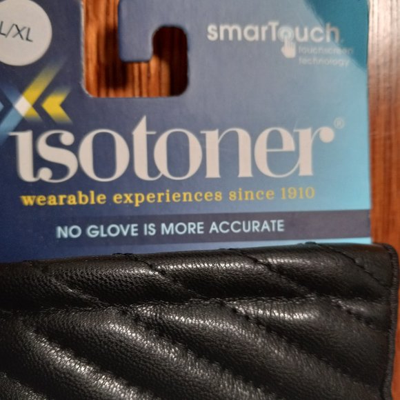 NWT Women's Isotoner SmarTouch Gloves Burgundy Red (HENNA) & Black– size L/XL - Picture 6 of 8